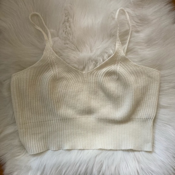 Shein Ivory Knit Crop Top - Picture 7 of 7